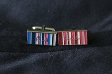Paul Smith Cufflinks Odd Pair Pink Blue Stripes Chrome Swivel Back French Cuff