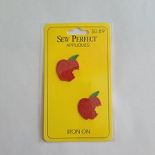 Sew Perfect Red Apples Iron On Applique Patches