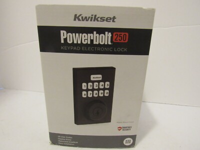 Kwikset Powerbolt 250 Keypad Electronic Lock Matte Black 25 User Codes
