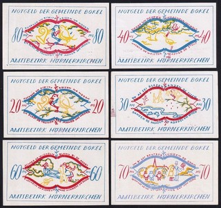 Germany Bokel 1921 Notgeld Lot 6 Emergency Paper Money Banknotes Complete Set