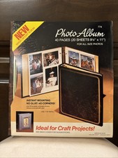 New w/Cover Vintage Photo Album 40 Self-Adhesive Pages 20 Removable Sheets Brown