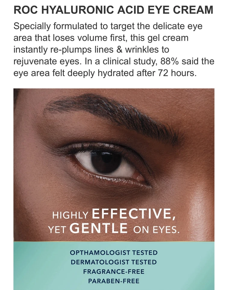 Crema de ojos RoC hidratada y regordeta, paquete de 3 0,6 oz Foto 4 de 4