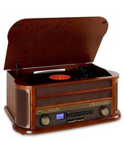 Retro Turntable Vinyl Player Bluetooth record Radio USB CD MP3 Cassette Hi Fi