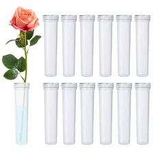20 Pcs 2.8 Inch Floral Water Tubes Clear Flower Vials for Flower Arrangement | E