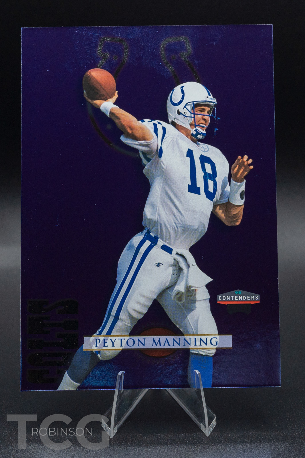 1998 Peyton Manning - Playoff Contenders Checklist #12 - Jumbo