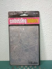The Paper Studio Embossing Folder SPIDER WEB Design Halloween Crafting Texture