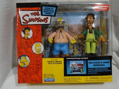 NIB 2003 THE SIMPSONS KWIK-E-MART DIORAMA VOICE INTERACTIVE ACTION FIGURES