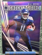 2019 Panini Phoenix - A.J. Brown #4 Purple Prizm Catching Fire /149 RC