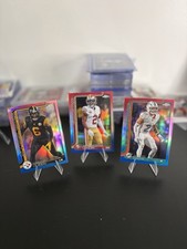 2025 Topps Chrome Football 3 Card Red White & Blue Parallel Lot
