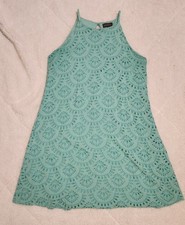 Luxology Mint Mini Scalloped Eyelet Lace Dress Size 14 Women's Summer