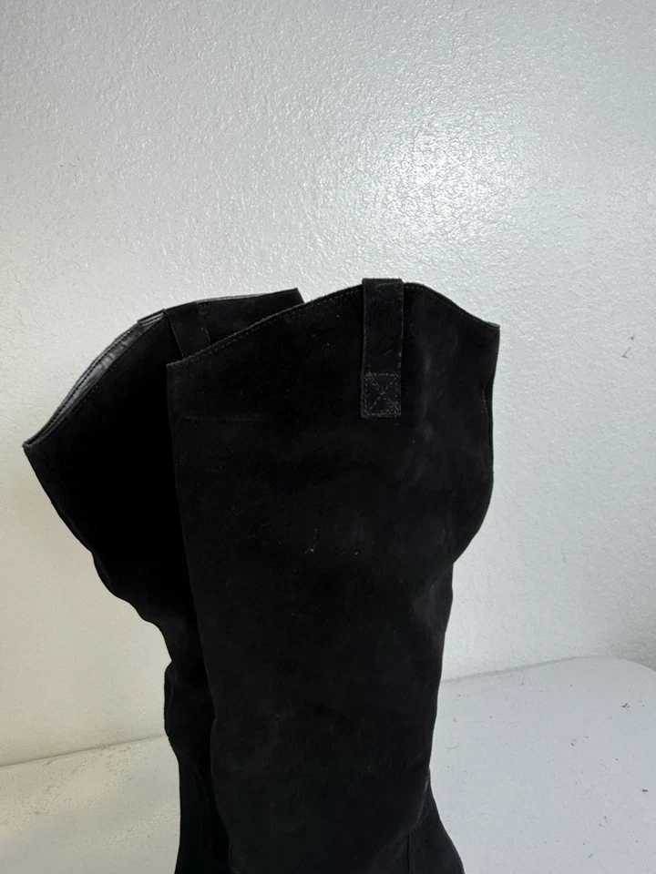 Crown Vintage Tall Black Slouchy Suede Women's Dress Boots Size 11 - Image 3 of 4