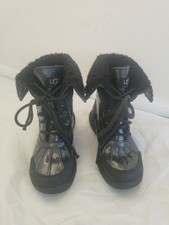 Ugg Butte II Youth Size 2 Black Glitter Waterproof Winter Boots Vibram Sole