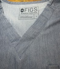 FIGS Scrub Top Shirt V-Neck Medical Women's Sz Lg Technical Collection Gray