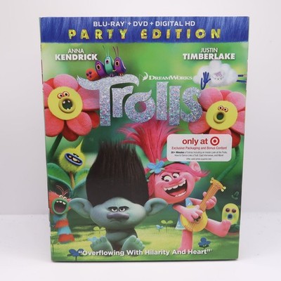 Trolls Blu-ray DVD Digital HD 2016 Party Edition Anna Kendrick Justin Timberlake
