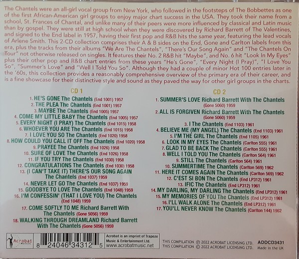 The Chantels – The Complete Singles & Albums, 1957 - 1962 2 CD Set
