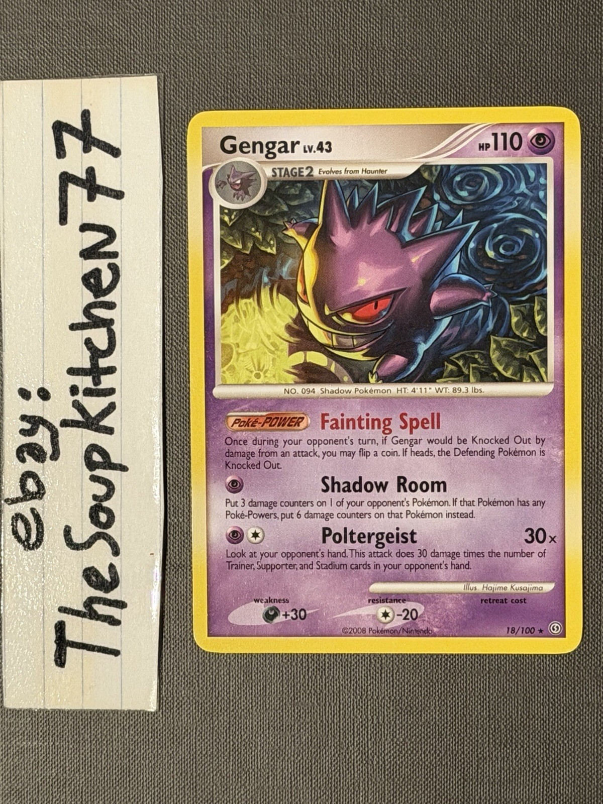 Gengar 18 100 Diamond & Pearl Stormfront Pokemon Card NM