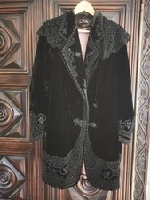 Vintage Samt Gehrock Schwarz Viktorianisch Gothic 36