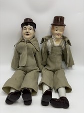 Laurel & Hardy "Pardon Us" Prison School Movie Vintage Porcelain Lot Of 2 Dolls