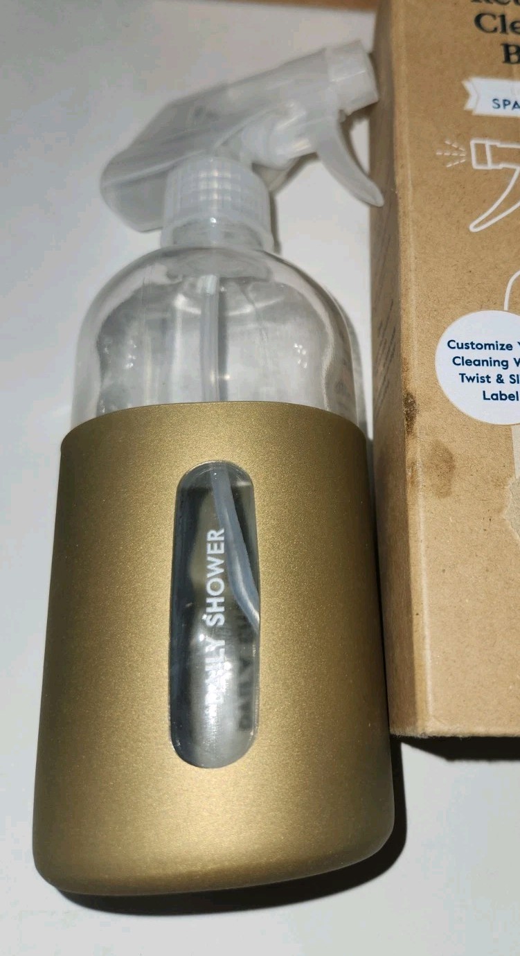 2 Brilliant Gold Grove Co 16oz Glass Spray Bottle Silicone Sleeve w/Spray Nozzle