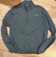 Vineyard Vines Boys Youth XL Gray 1/4 Zip Pullover Sweater Long Sleeve Whale EUC