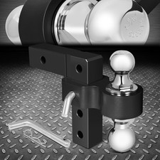 Aluminum Dual Ball 6 Drop Adjustable Trailer Tow Towing Hitch 2 Receiver Black