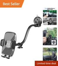 Universal Car Phone Holder with 8-Inch Gooseneck Industrial-Suction Cup