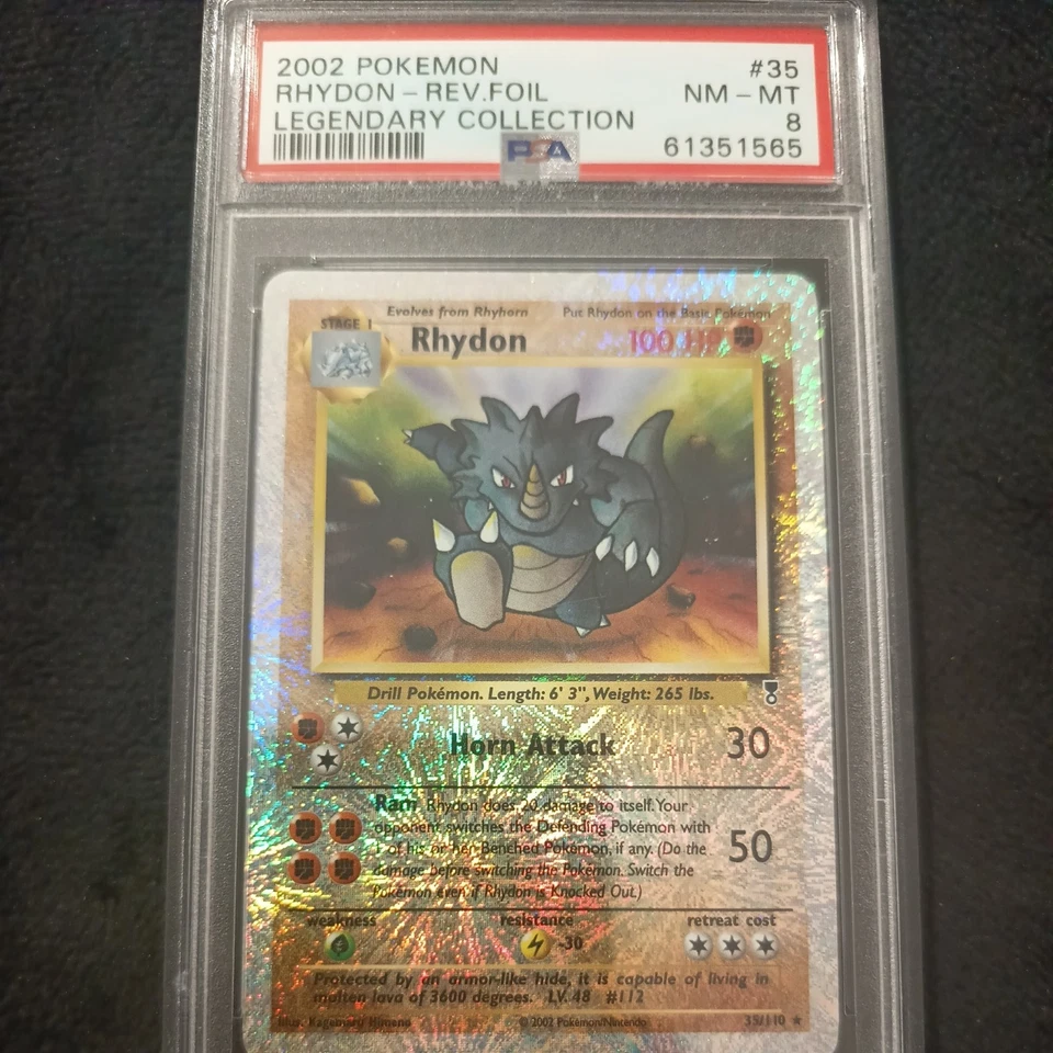 Pokémon Rhydon Foil Legendary Collection PSA 8 - Photo 1/4