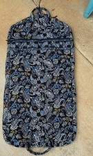 Vera Bradley Navy Windsor Garment Travel Bag RETIRED PRINT EUC