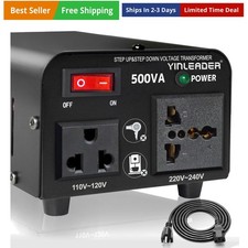 500W Voltage Transformer Power Converter110V to 220V, 220V to 110V Step Up/Do...