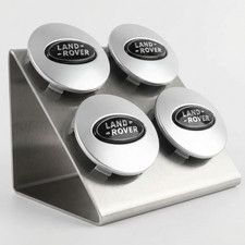 4 x Centre Wheel Caps - 62mm - Silver/Black - Suitable for Land Rover