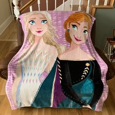 Disney Frozen Blanket 44  X 66  Anna  Elsa Fleece Throw