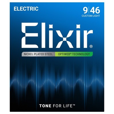 Elixir 19027 OPTIWEB beschichtete Saiten für E-Gitarre - Custom Light - 9-46
