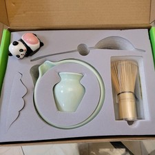 Matcha Whisk Set with Bowl, Ceramic Matcha Making Kit Includes Bamboo Whisk-D8