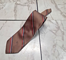 Vintage Christian Dior Brown Navy Red Squares Silk Blend Necktie Tie Made In USA