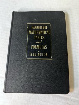 VINTAGE Handbook Of Mathematical Tables & Formulas, Richard Barrington 1946