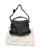 Marc by Marc Jacobs Pebble Black Leather Hobo Shoulder Crossbody Bag Large