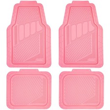 Heavy Duty Pink Rubber Floor Mats 4-piece Set Waterproof Anti-slip Car Suv Truc