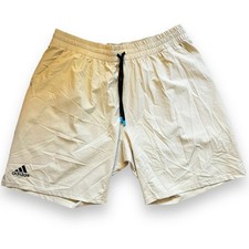 Adidas Mens Ergo 7" Tennis Shorts Elastic Drawstring Waist Sandy Beige Size 2XL