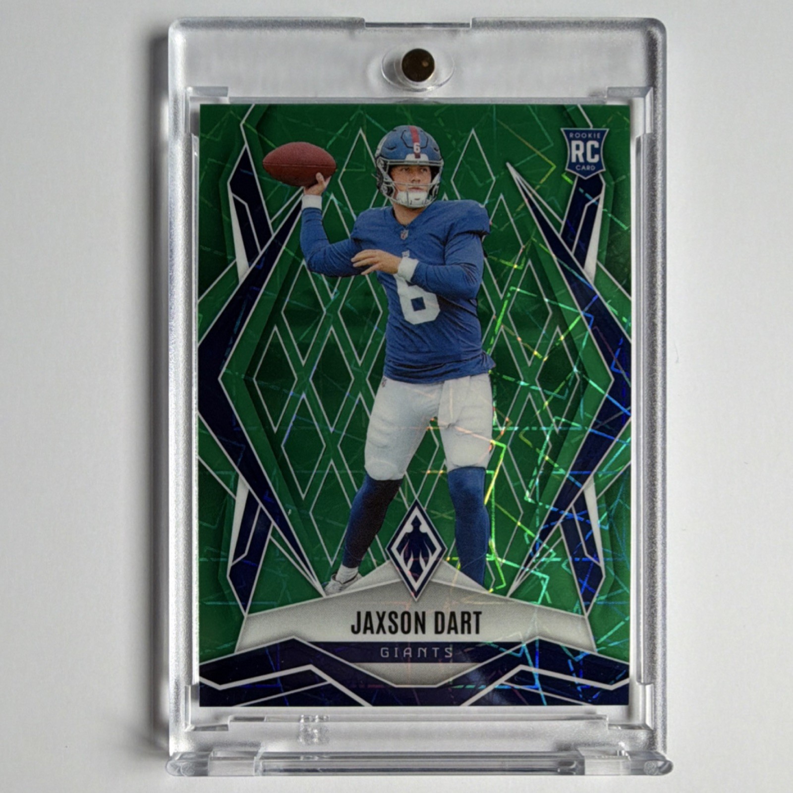 2025 Panini Phoenix Green Lazer Rookie Jaxson Dart Giants #200 /49