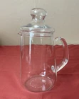 Vintage Pyrex Pitcher Glass Open Handle Carafe 2 QT 64 Oz With Lid