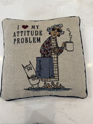 Vtg 90's Shoebox Hallmark Maxine I LOVE MY ATTITUDE PROBLEM Crabby Throw Pillow