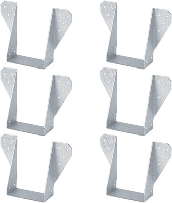 6 Pcs 4X6 Face-Mount Joist Hanger,Inner Width:3-1/2'',14 Gauge,Hot Dip Al-Zn