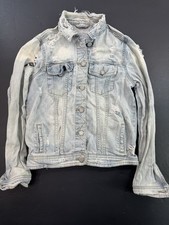 Aeropostale Womens Blue Jean Jacket Size XS Cropped Light Wash Classic Denim