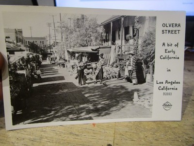 Rare Old PICTURE Real PHOTO POSTCARD Olvera Street Los Angeles California Guitar