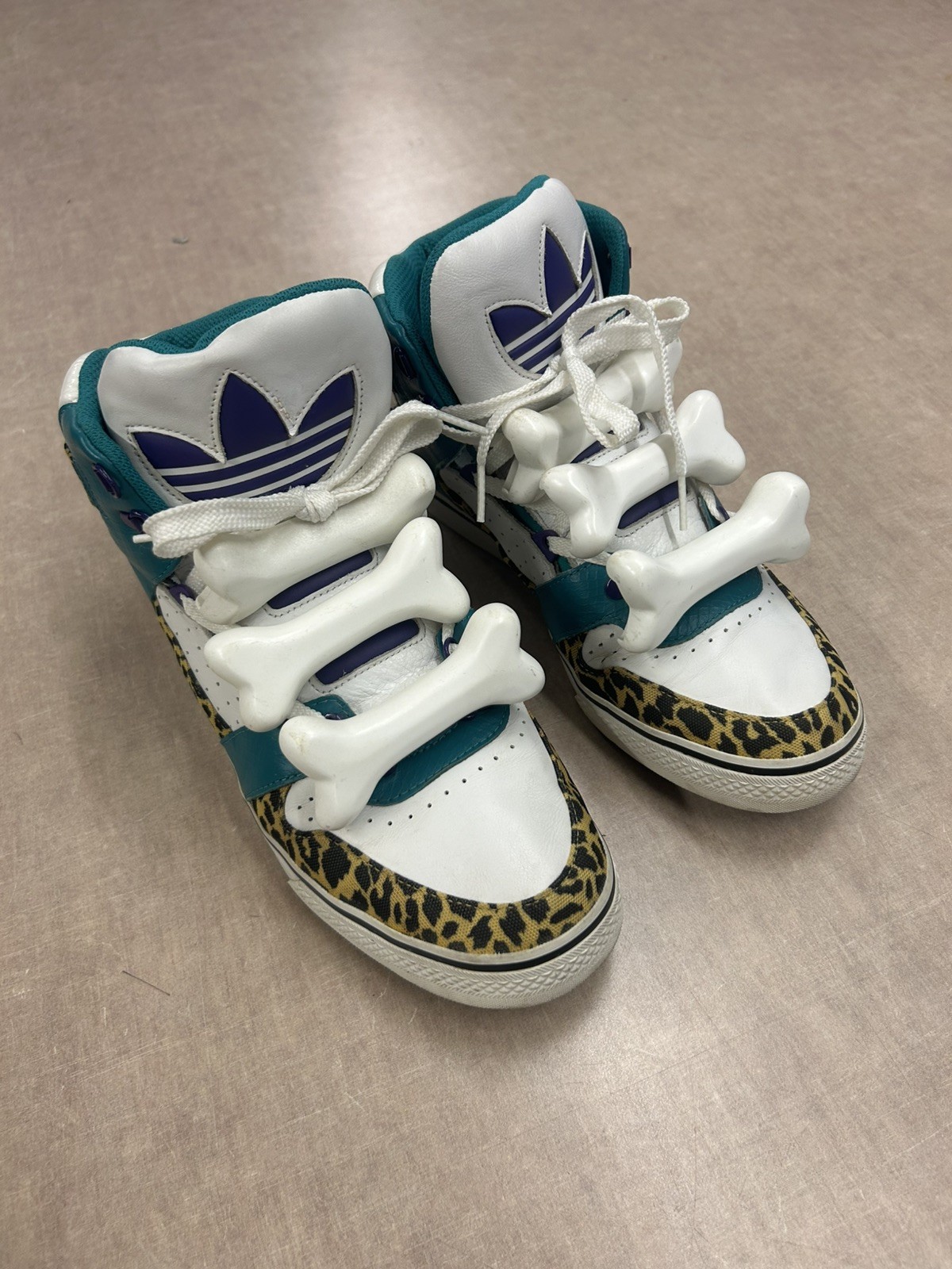 Adidas Jeremy Scott JS Bones Flintstones Leopard A$AP ROCKY PESO SZ 10 Sneakers