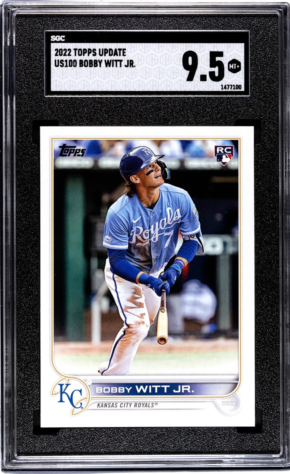 2022 Topps Update US100 Bobby Witt Jr. Rookie SGC 9.5 RC