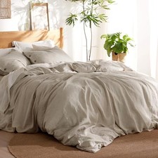 Linen Duvet Cover King - King 104" x 90" 02 - Natural Color No Comforter 