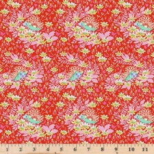 Tiny Beasts Who's Your Dandy Red Tula Pink PWTP182 OOP Cott Fabric By half yard