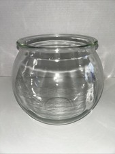 Vintage Clear Glass Round Fish Bowl / Terrarium 8" Tall