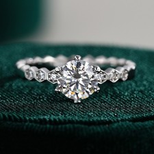 Moissanite Elegant Honeycomb 1 Carat Wedding Ring S925 Sterling Silver